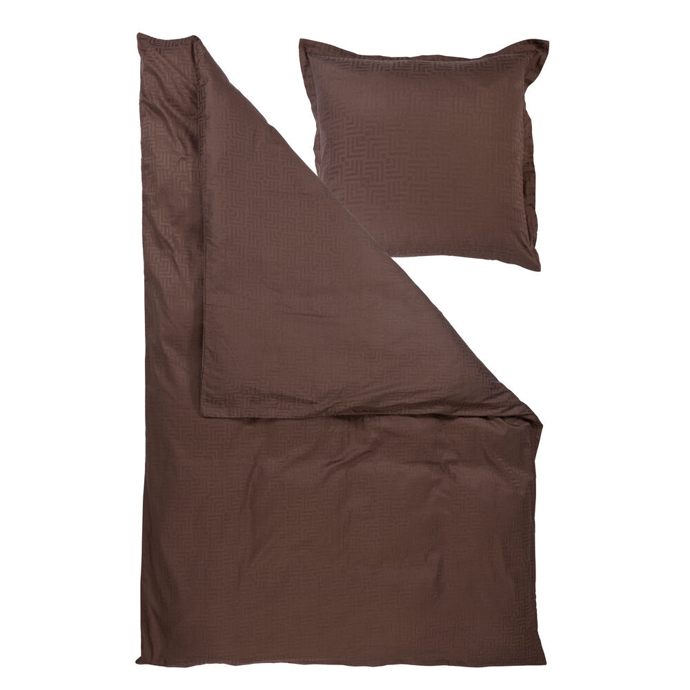 Jacquard logo sengetøj - Taupe